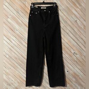 Levi Strauss Black Denim High-Waisted Hip Loose Wide Leg Jeans